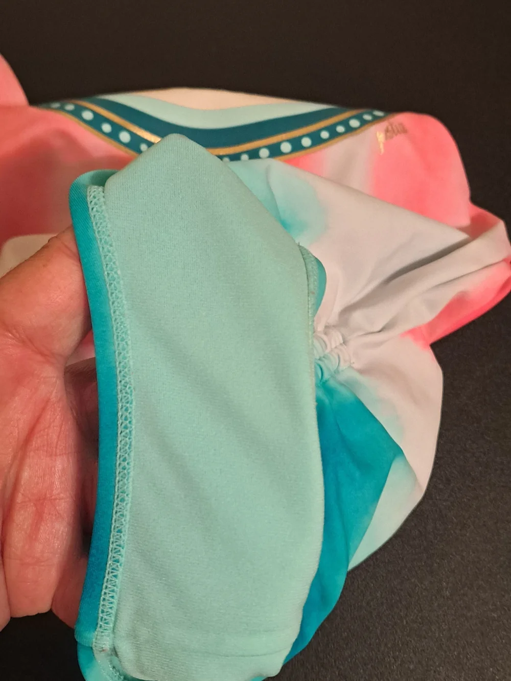 Justice Girls Pink Teal Ombre Watermelon One-Piece Swimsuit-good preloved